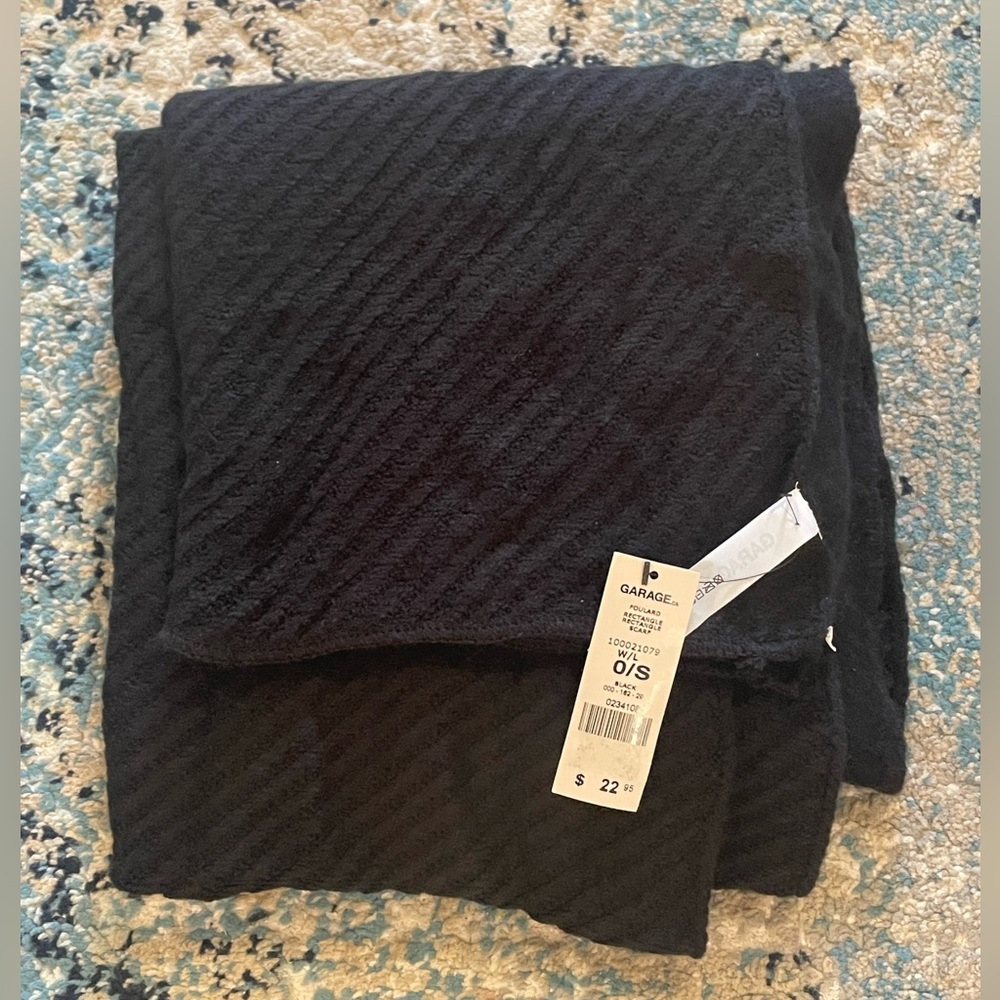 Garage *New With Tags* Soft, warm and oversized Black Textured Scarf